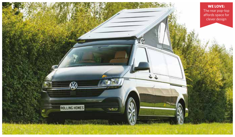Volkswagen Livingston Campervan Conversion with roof tent by Rolling Homes in Shropshire