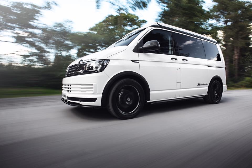 Rolling Homes White Weekender campervan conversion being driven around Shropshire. Available to order and bespoke solutions now available on request.